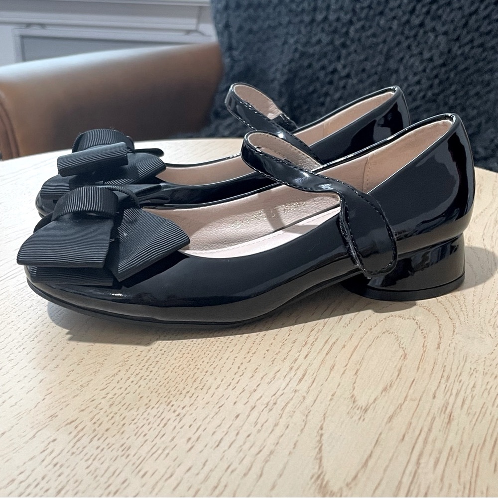 Dress Bow Black Girl’s Holiday Adorable Shoes Size 31